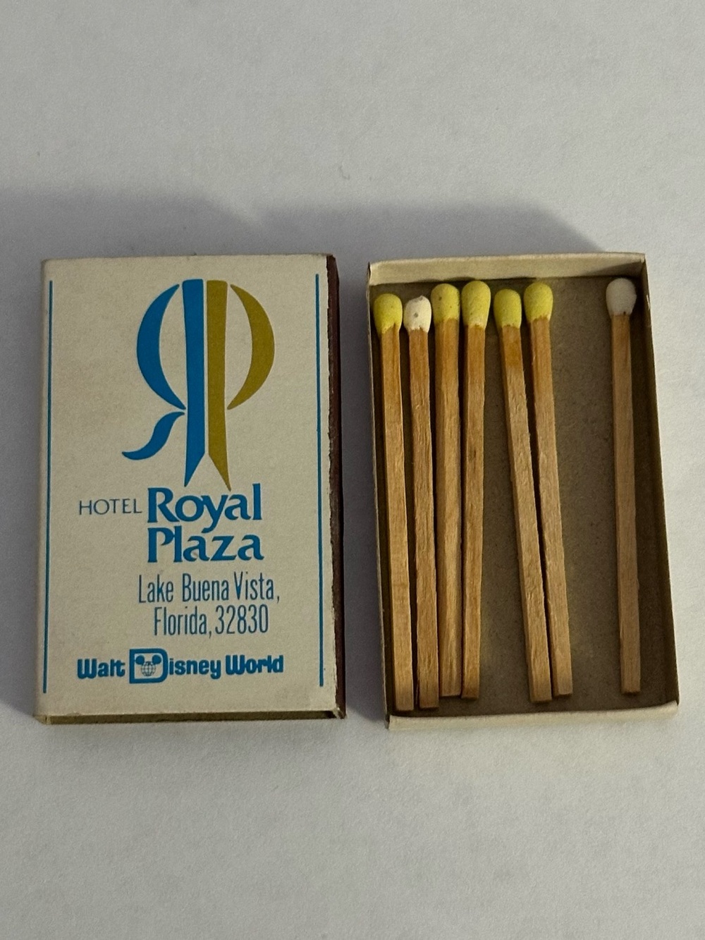 Vintage Matchbox Royal Plaza Hotel Walt Disney Lake Buena Vista FL Florida Tampa